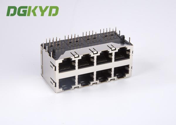 2X4 adaptés aux besoins du client conjuguent prise multiple d'Ethernet de port de la femelle 8 de connecteurs de port de la plate-forme RJ45