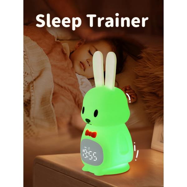Le lapin de silicone Led Sleep Trainer pour bébé et enfant chambre à coucher rechargeable et mignon portable