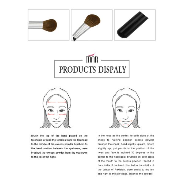 Metal Ferrule 47mm Goat Hair Bronzer Makeup Brush With 55mm Plastic Handle