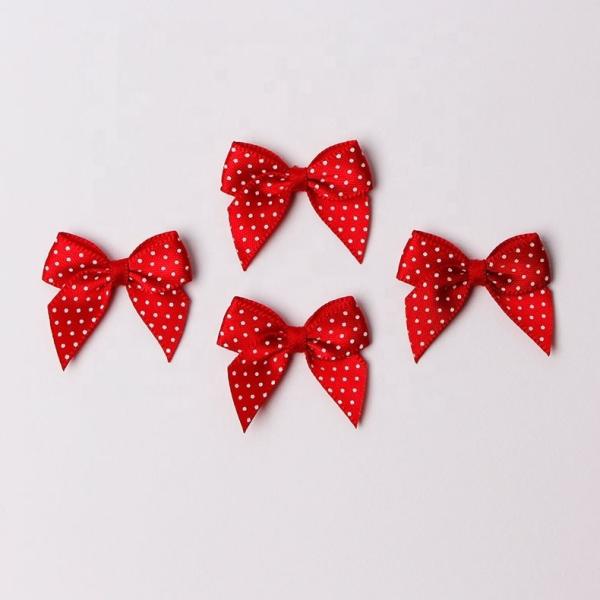 Support 7 Days Sample Order Lead Time Polka Dot Printed Handmade Fabric Ribbon Bows