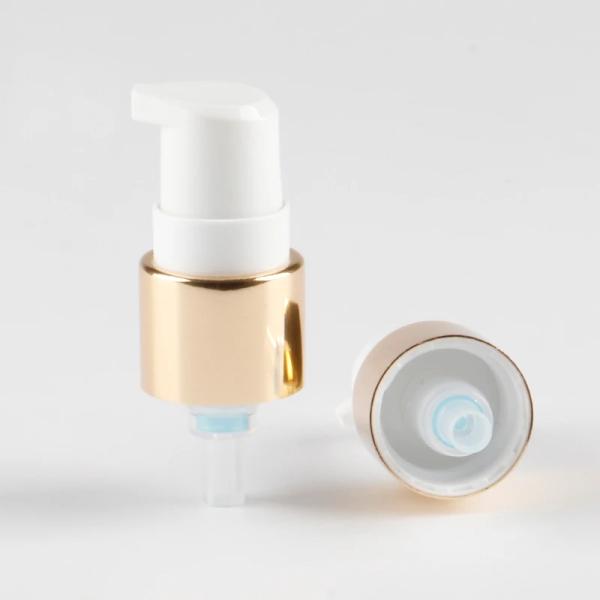 18/410 Gold Aluminum Collar 20/410 Child-Proof Cream Dispenser Pump for Bottles