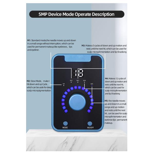 Electric Type SMP Scalp Micropigmentation Device with Permanent Makeup and Swiss Motor Tattoo Machine in Black Blue