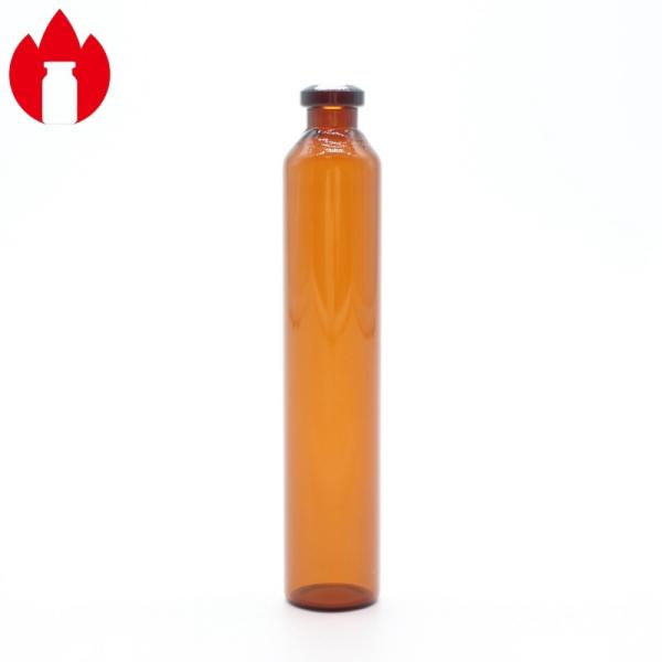 20ml Amber Tubular Borosilicate Glass Vial Bottle For Medical