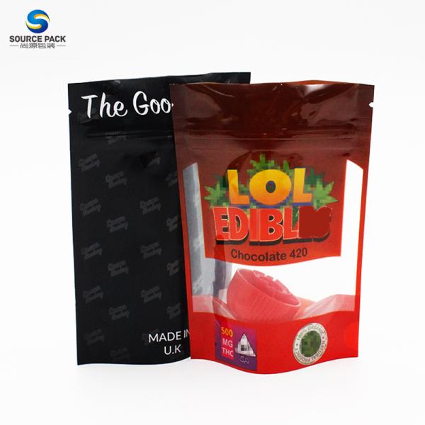 Mylar Custom Weed Packaging Bags Glossy Laminated Sativa Zipper Stand Up Pouch (Майлар на заказ пакеты для упаковки сорняков с глянцевой ламинированной сативой резьбой)