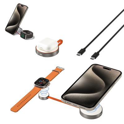 Black And Silver Iphone Wireless Charger Metal 2 In 1 Wireless Charger