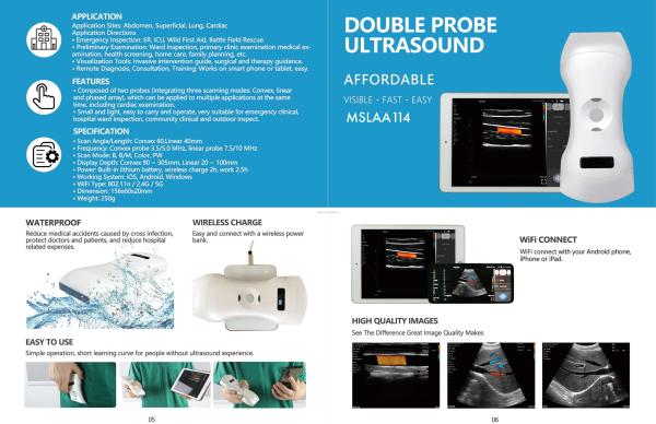 3 in 1 Wireless Convex Phased Array Linear Transvaginal Array  Color Doppler Ultrasound Scanner