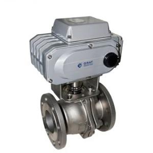 Stainless Steel 2 PC Ball Valve Flange Connection With Regulation Motorized Actuator