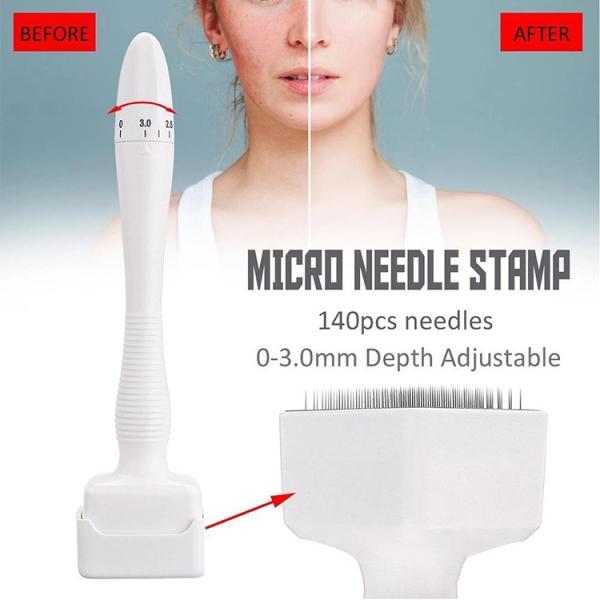 140 Needles Stamp Derma Roller Mosquito Needle for Dark Circles and Wrinkle Treatment