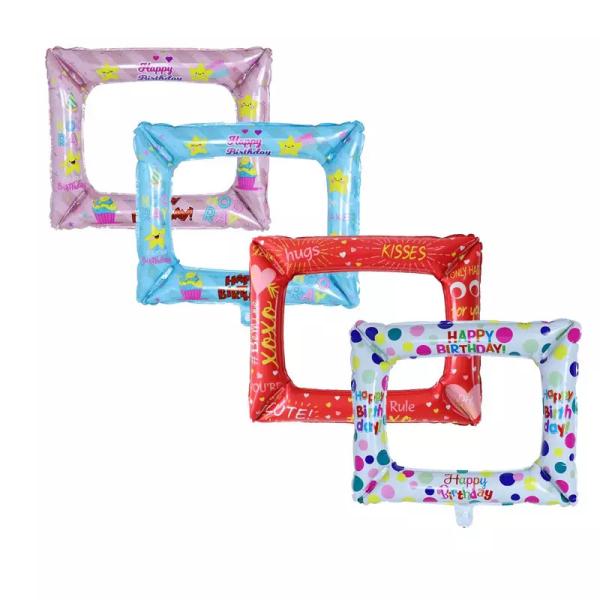 Рамка фото свадебного банкета семьи раздувает квадратный воздушный шар дня рожде