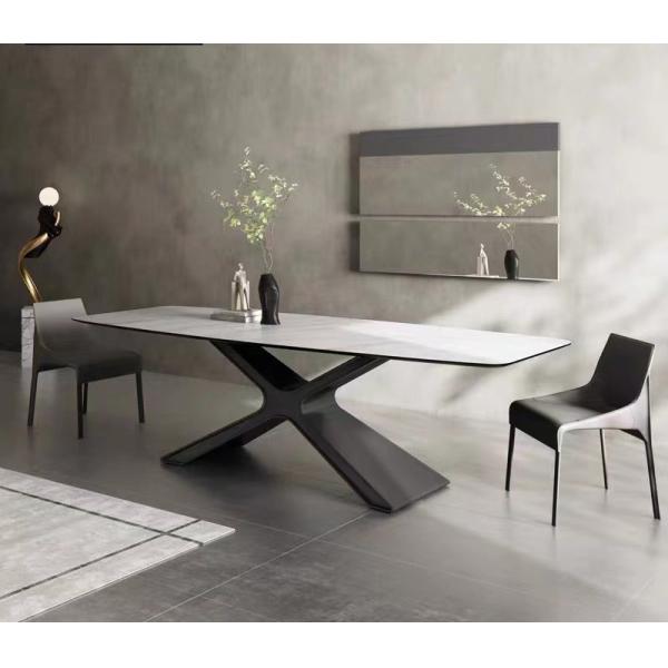 Contemporary Chic Ceramic Marble Top Dining Table And Chairs Unique Veining Patterns