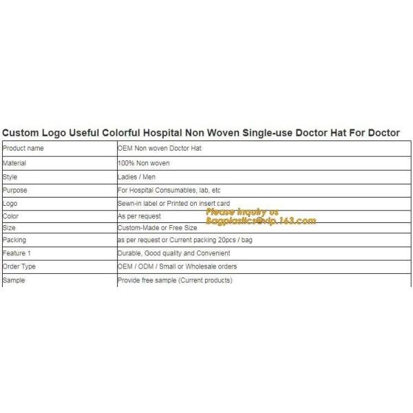 Disposable PP Non Woven Medical Surgical Clip Mob Cap Caps,Doctor surgical medical strip round bouffant non woven clip c