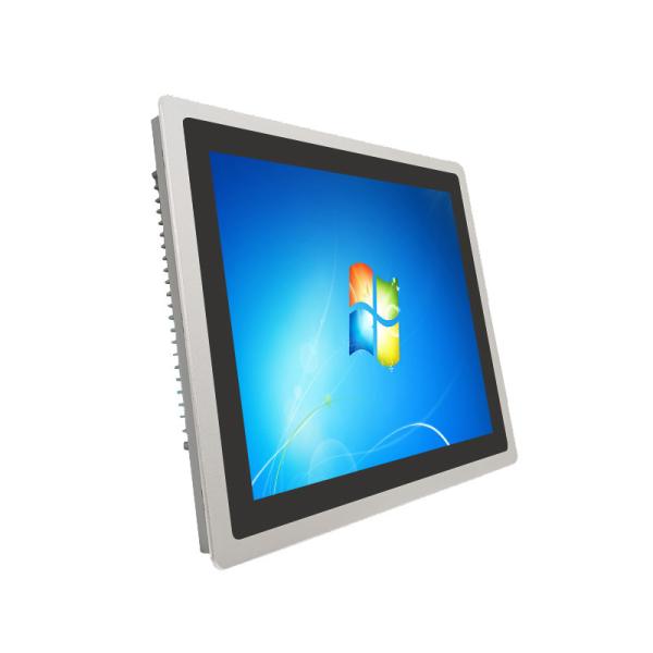 PC industrial integrado de 15 pulgadas con pantalla táctil resistiva True Flat X86, marco de aluminio con bisel delgado de 3 mm, sin ventilador