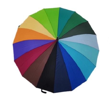 Um guarda-chuva de mão de madeira de eixo metálico com impressão de transferência de calor