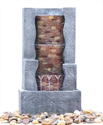 Stone Step 3 Tier Outdoor Fountain , Exterior Water Fountains In Granite Color