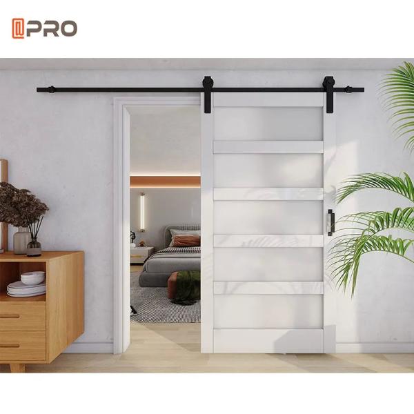 Fashion MDF Interior Doors Sliding Mirror Barn Doors Wood And Tempered Glass Waterproof
