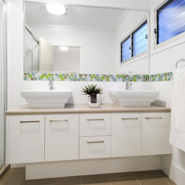 Matte Wall Mounted Bathroom Vanity White Plain Melamine Bathroom Cabinet With Quartz