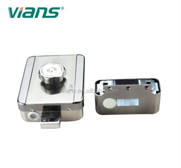Stainless Steel 12v Electric Rim Lock Magnetic Round Cylinder Electromechanical Lock