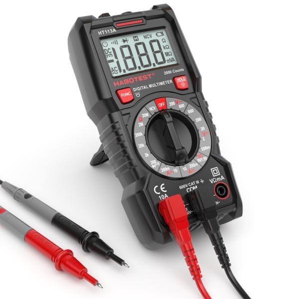 Black Automatic Digital Multimeter 200mV/2V/20V/200V/600V 10A AC DC Resistance