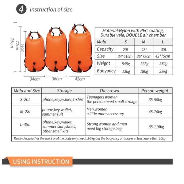 backpack dry bag  open water swim lane marker marker buoys yellow  safety inflatable  pool life buoy swimming buoy