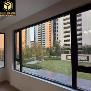 Powder Coated Aluminum Sliding Swing Window With Black Slide Up Aluminum Window
