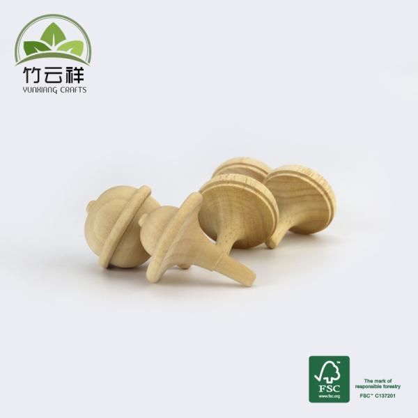 45x35mm Ash Wood Spinning Top Toy for Kids