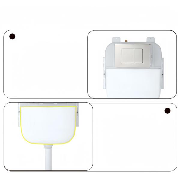 Conceal Tank Bracket Chaozhou OVS Modern Ceramic Toilet WC Dual-Flush Style with Frame