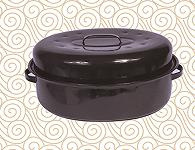 Enamel Turkey Roast Pan Carbon Steel Black Coating with Stainless Steel Rack