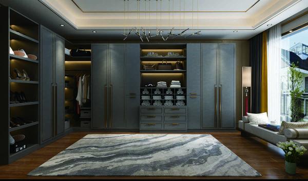 Gray Gold Stainless Steel Wardrobe Cabinet SS Almirah Glass Doors For Clothes