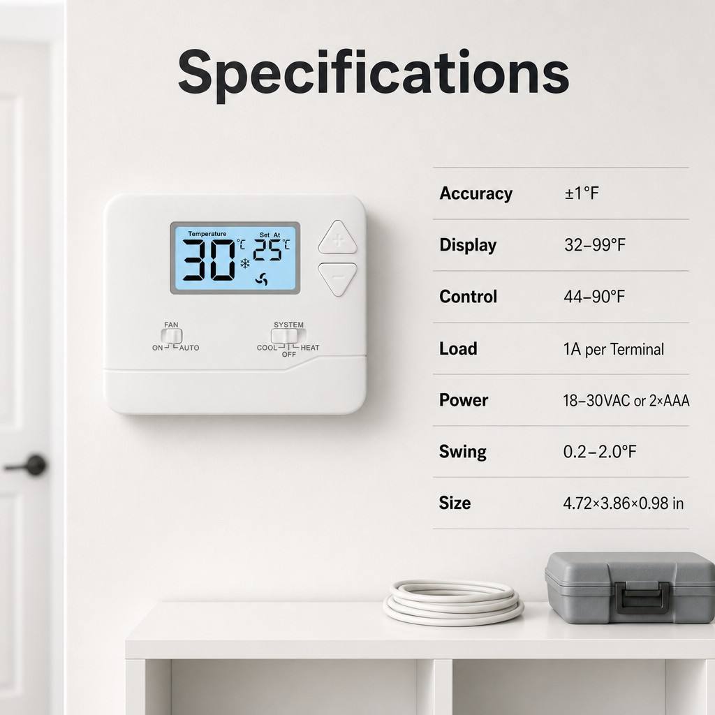 Riseem Programmable Wired Room Temperature heating thermostat 5-35C Temperature Range Perfect for Any Room
