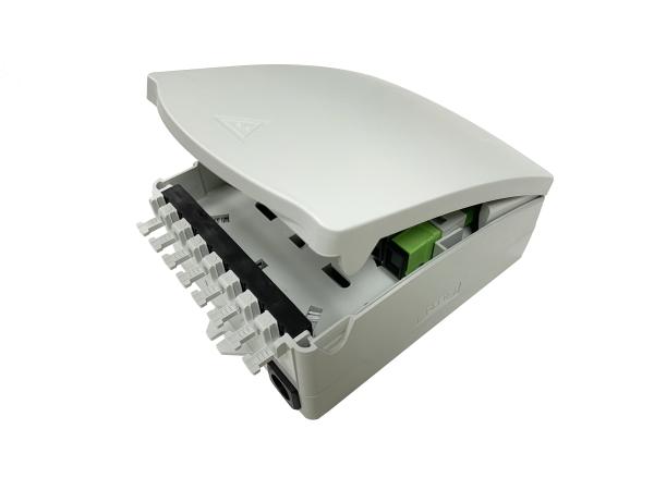 Caixa de terminais de fibra óptica de 8 portas ABS PC Direct-Through FTTH Indoor NAP Box