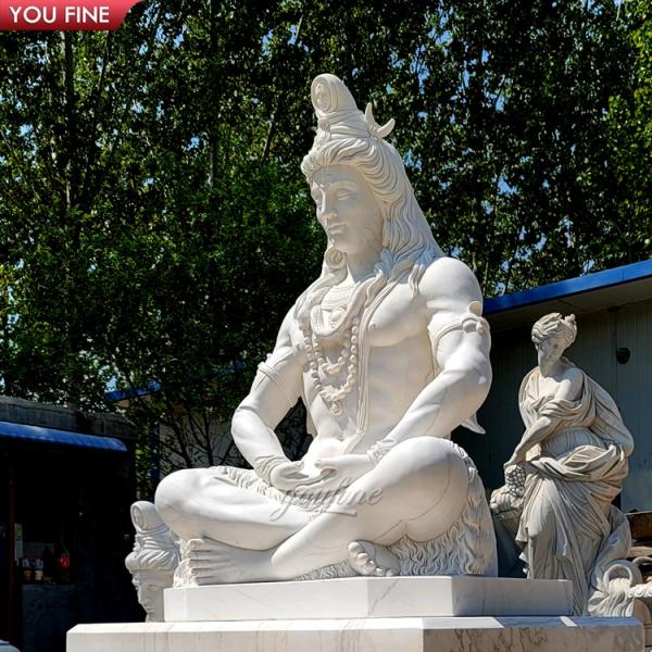 Exquisite Temple Hand Carved White Marble Ganesha Sculpture