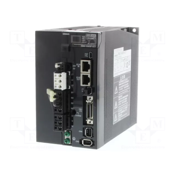 R88D-KN06F-ECT PLC Industrial Automation devices integrating 3 phase 400 VAC power supply and EtherCAT communication for motor operation