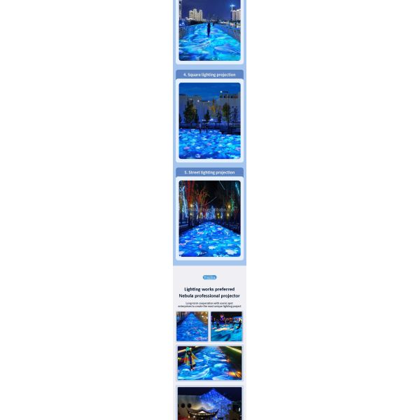 Nebula 80w - 500w LED Double Head Logo Image Ocean Water Wave Flow Multi Functions Gobo Projector