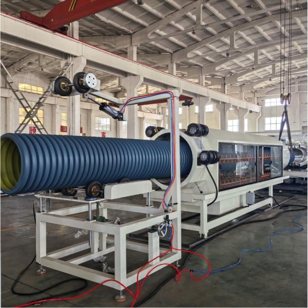 Large Diameter Polyethylene Corrugated Pipe Extrusion Line For 1600mm Max Diameter