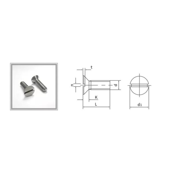 DIN963 Titanium MTB Bolts Slotted Countersunk Head Screws For Car Parts