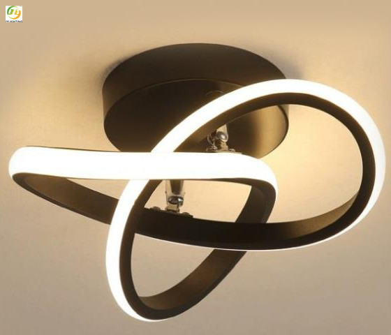 Современная простая алюминиевая потолочная лампа приведенная построенная в изогнутый сформированный