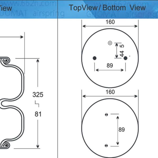 Contitech FD 200-25 717 Double Convoluted Air Spring 81mm Offset Air Fittings For Coal Mills