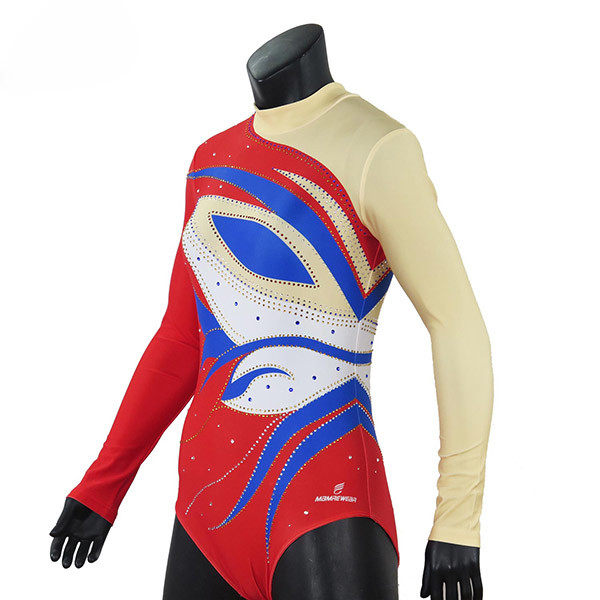 Стретчабле длинные трико гимнастики рукава для печатания сублимации девушек