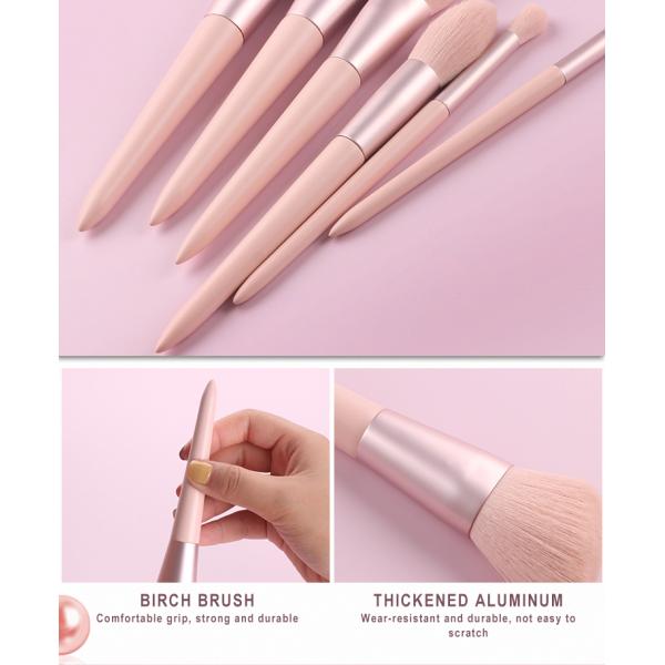 Lovely Pink Travel Makeup Brushes Set 11pcs Synthetic Hair Smooth