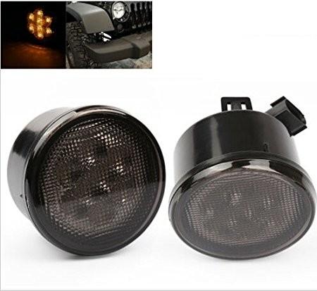 Yellow Front Jeep Wrangler Turn Signal Lens , Smoke Len Jeep Wrangler Tail Lights