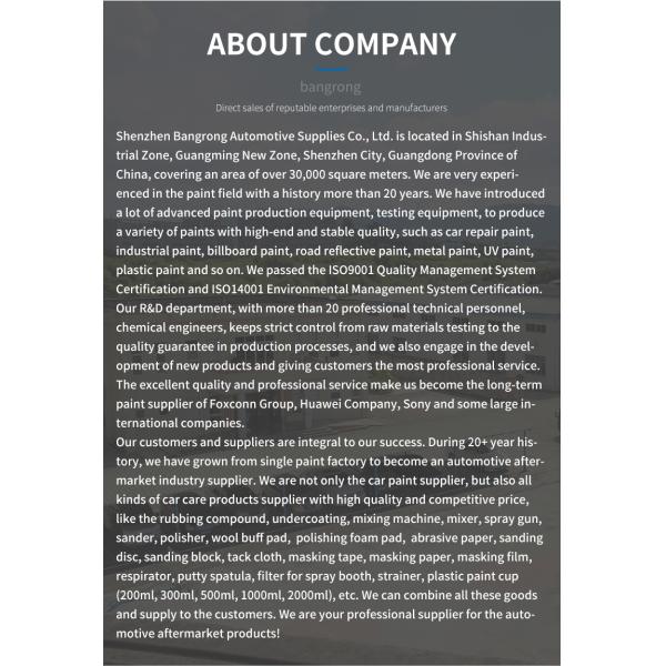 Автомобиль 200L акриловый Refinish покрытие цвета краски для пульверизатора 2K