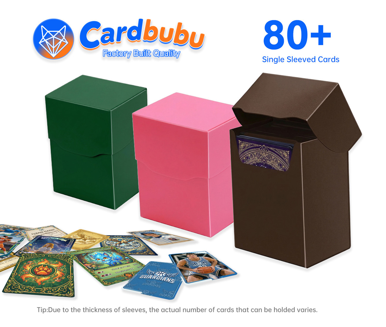 3.74in TCG Deck Box Custom Logo Trading Plastic  Card Deck Holder Bulk Cases