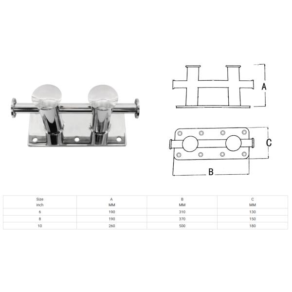 Marine Hardware Must-Have AISI316 Stainless Steel Double Cross Bollard for Boat Anchors