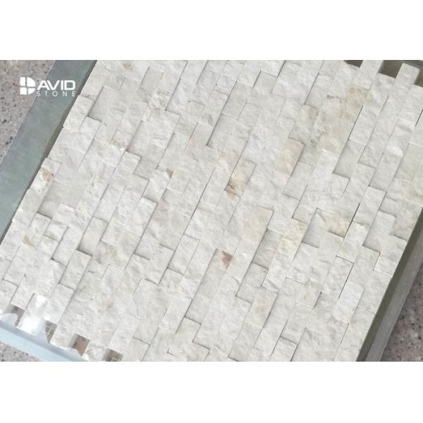 Decorative Marfil Marble Mosaic Wall Tiles For Bathroom / Kitchen Mildew Proof