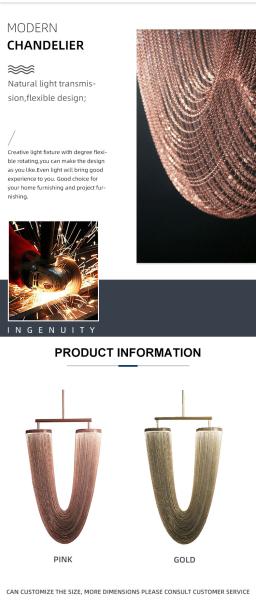 Guzhen Lighting Decoration lamp u shape rose gold Sliver Chandeleir(WH-CC-29)