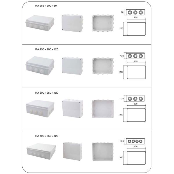200x200x80mm распределительная коробка 12 Abs отверстий IP65 входа водоустойчивая с затворами PVC