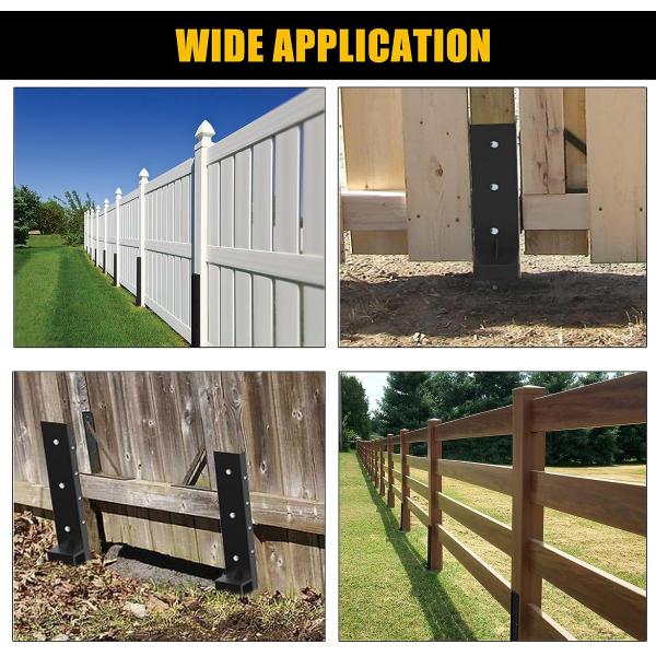 Sturdy Metal Fence Post Anchor Ground Spike for Repairing Tilted or Broken Posts