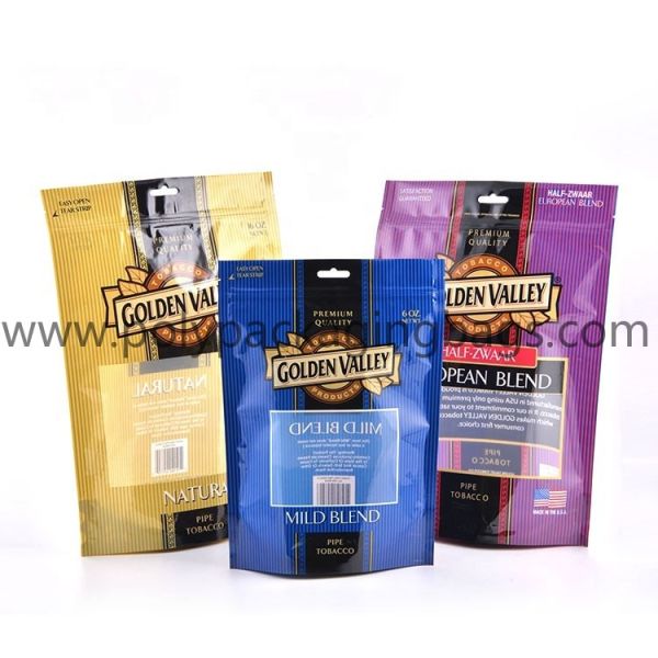 Tobacco Packaging Ziplock Resealable Poly Bags