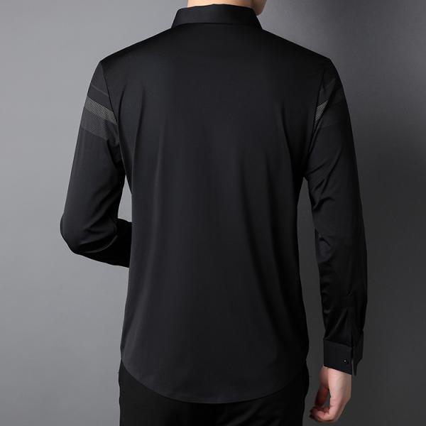 Длинные рукава полосатые рубашки мужчины стройный фит Винтажная мода Осенняя одежда Шерсть на заказ 2021