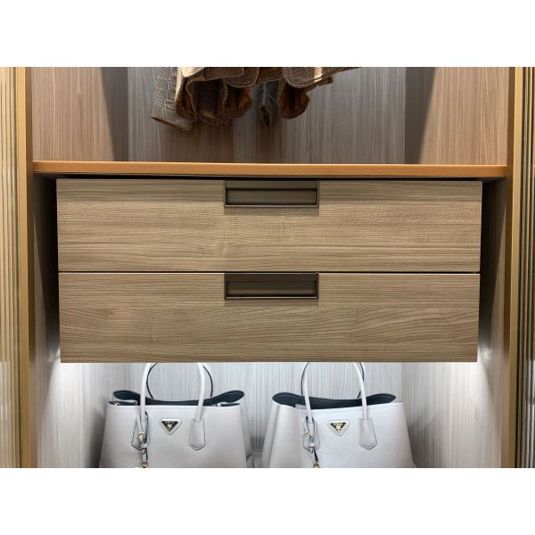 Modern Golden Aluminium Frame Wardrobe with LED Lighting and Customized Size for Bedroom